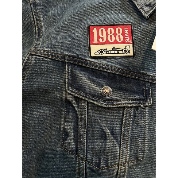NWT Levi's x Mclaren Racing Heritage 501® Medium Indigo Trucker Jacket Mens Sz L - Picture 3 of 9